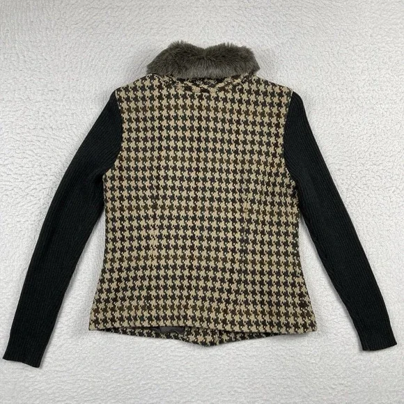 CAbi Jacket Womens 8 Multicolor Houndstooth Sweater Academia College‎ Preppy - Picture 2 of 12